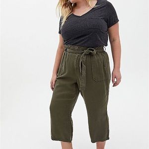 Torrid Olive green tencel Utility pants